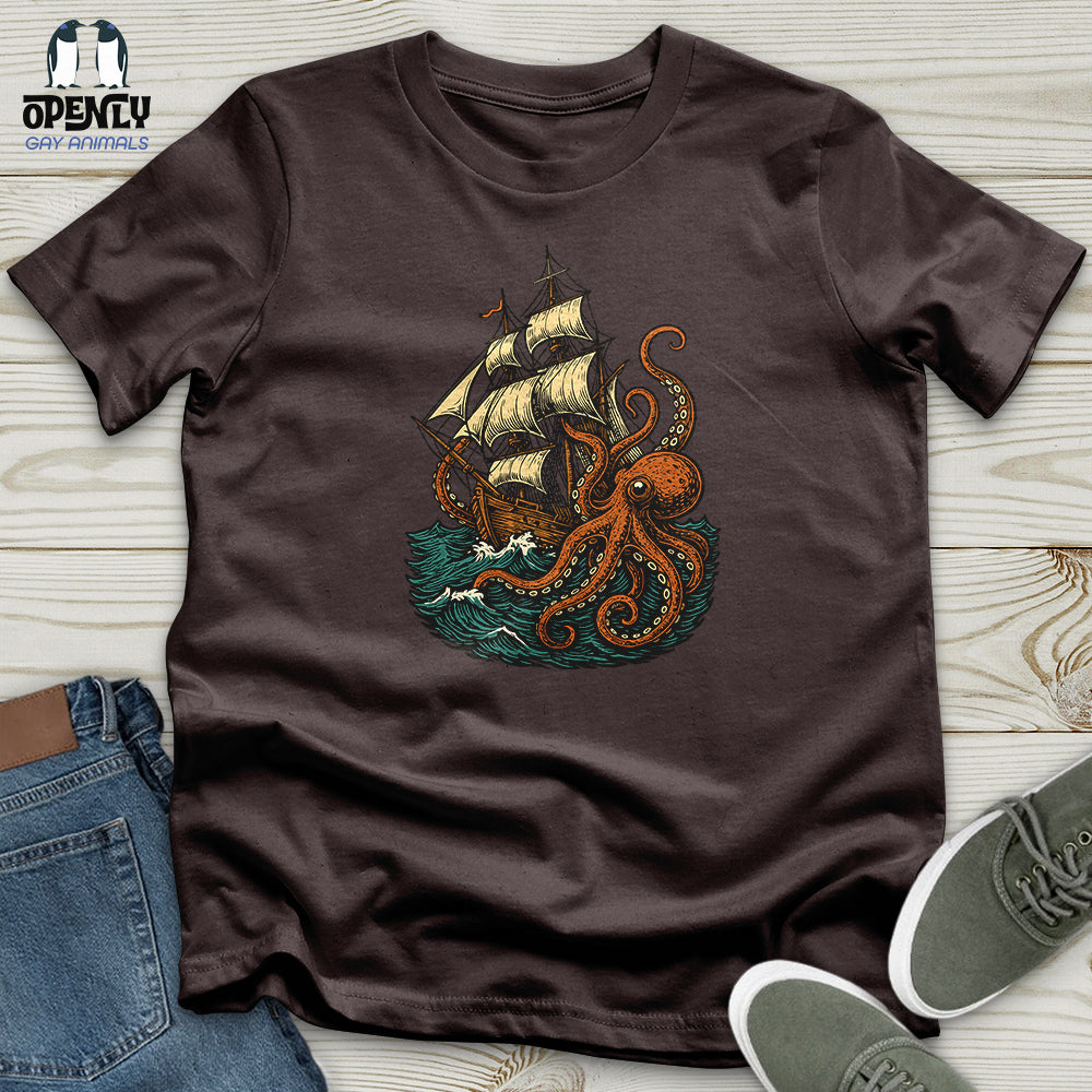 Octopus Attack Pirate Ship Softstyle Tee