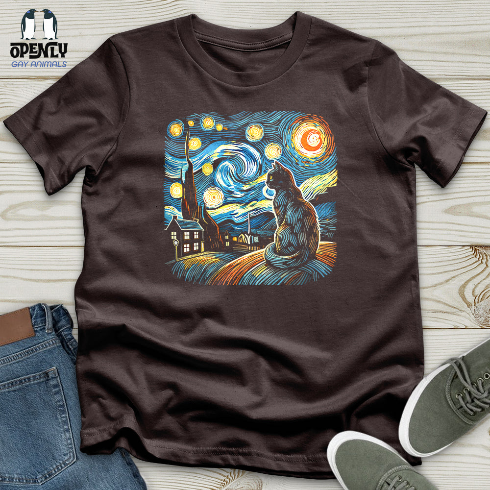 Cat Starry Night Softstyle Tee