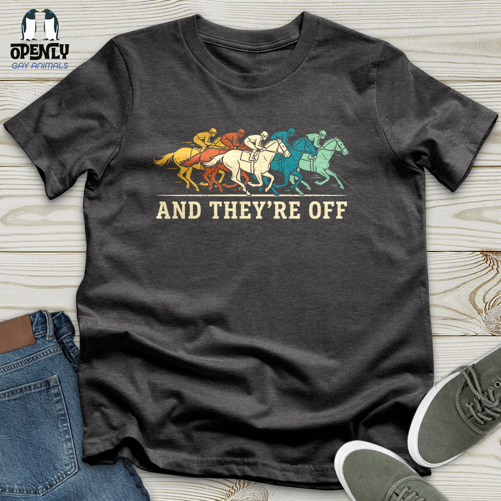 And They're Off Unisex T-Shirt