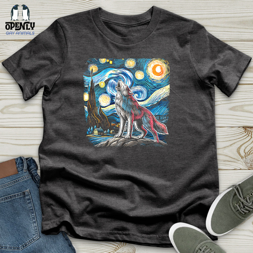 Wolf Starry Night Unisex T-Shirt