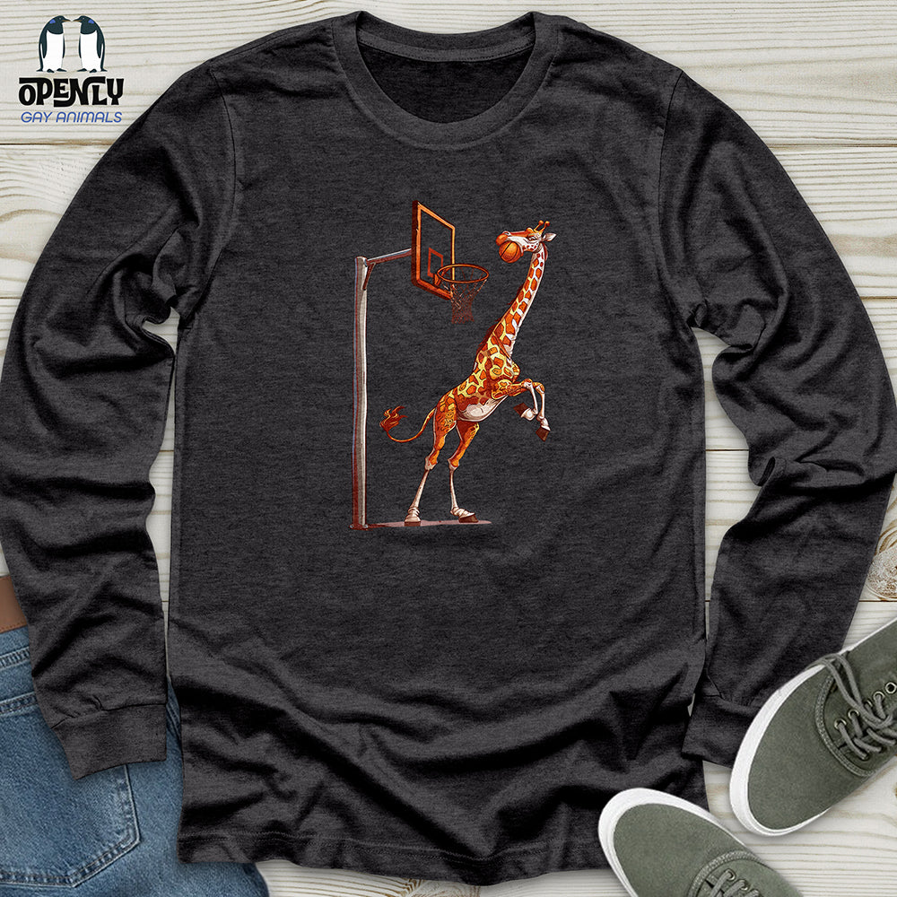Giraffe Hoops Slam Unisex Long Sleeve Tee