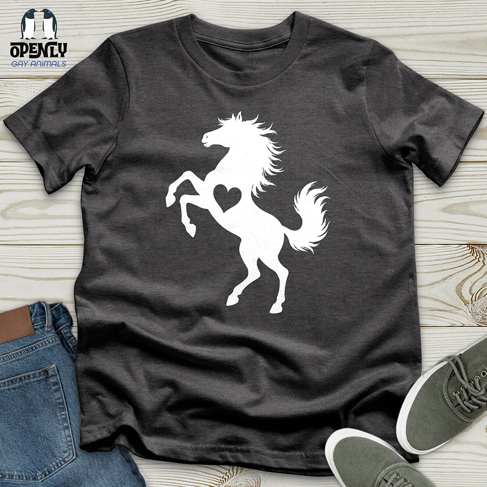 Flat Heart Horse Silhouette Unisex T-Shirt