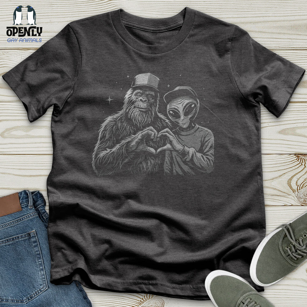 Alien and Bigfoot Unisex T-Shirt