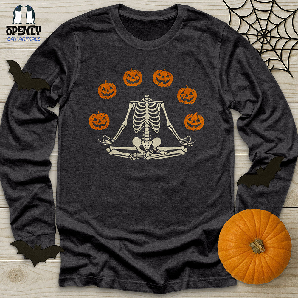 Pumpkin Skeleton Unisex Long Sleeve Tee