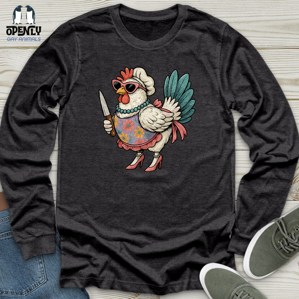 Funny  Rooster Chicken Unisex Long Sleeve Tee
