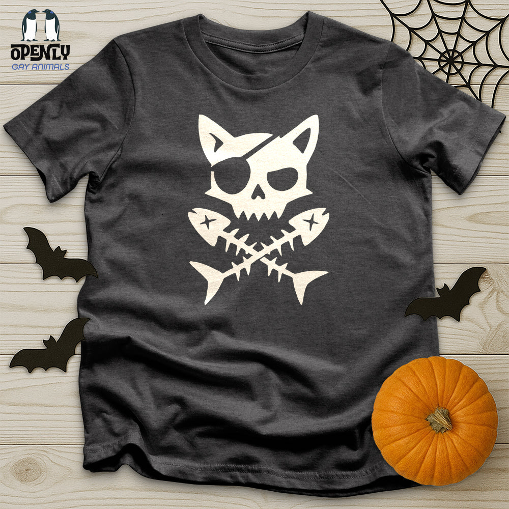 Pirate Cat and Fish Skull Unisex T-Shirt