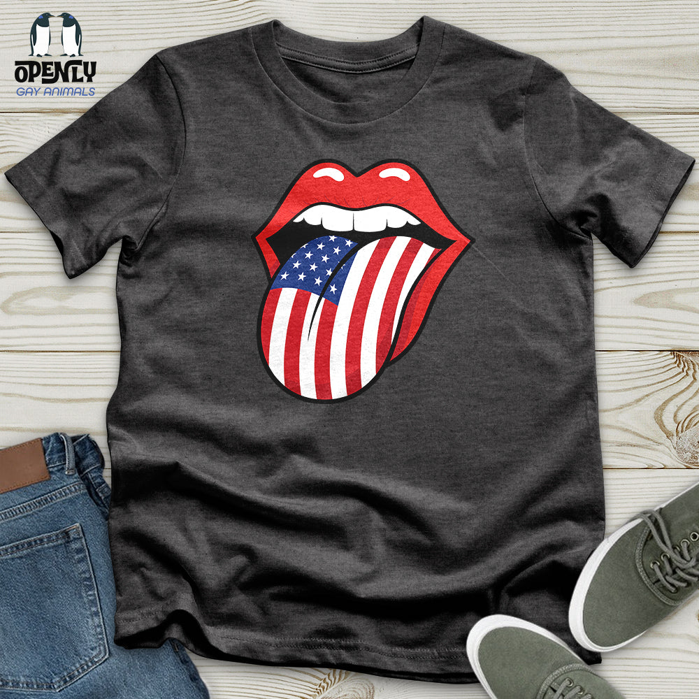 American Flag Tongue Unisex T-Shirt