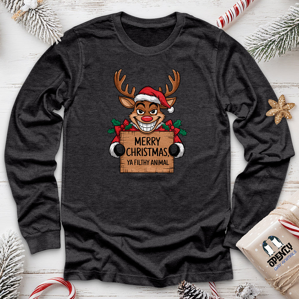 Merry Christmas, Ya Filthy Animal Unisex Long Sleeve Tee