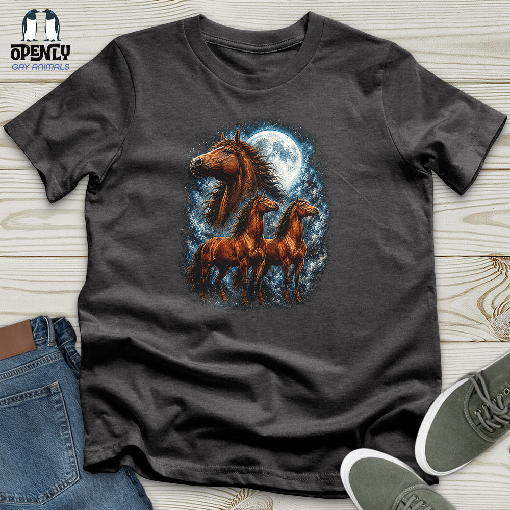 Horses Howling at the Moon Unisex T-Shirt