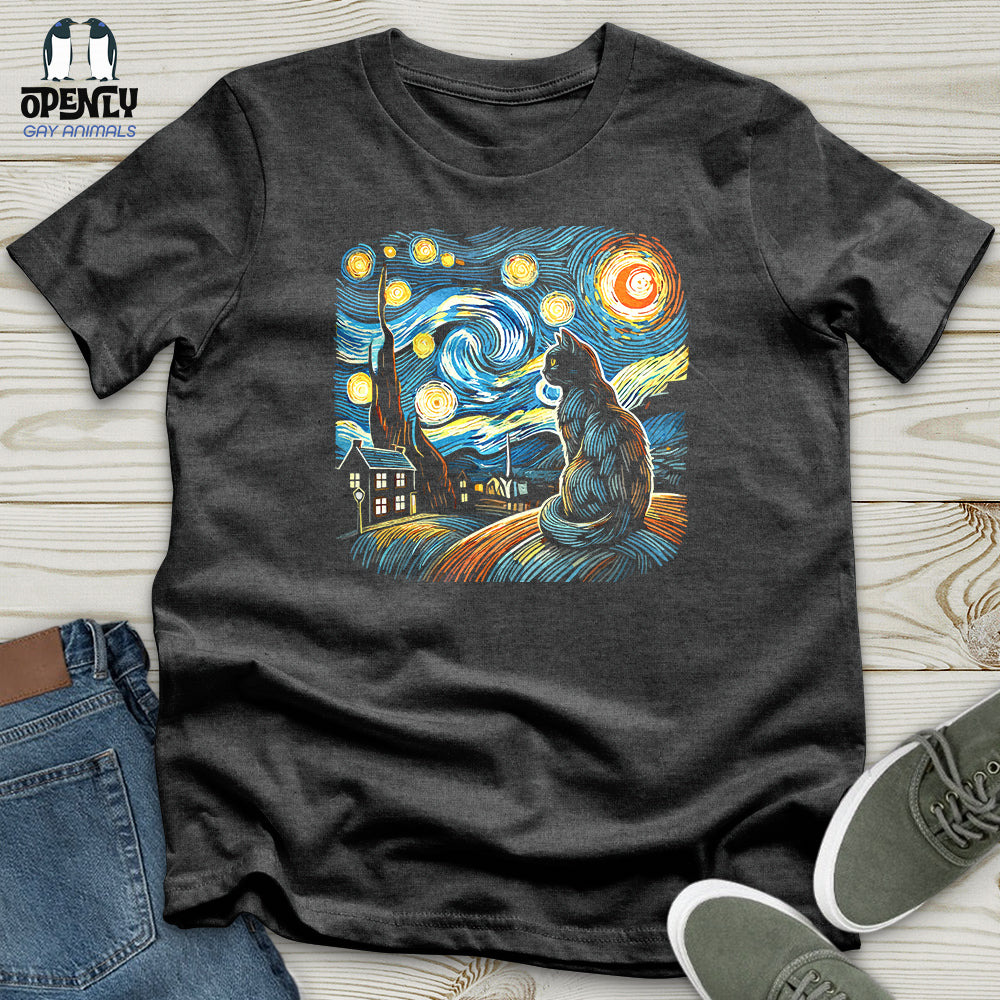 Cat Starry Night Softstyle Tee