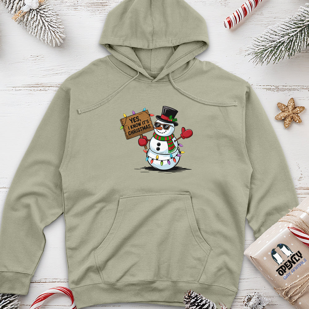 Yes, I Know It's Christmas Unisex Midweight Hoodie