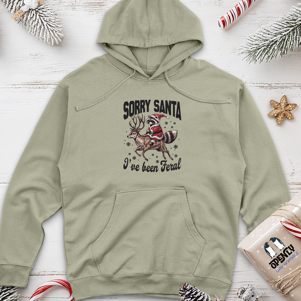 Sorry Santa I've Been Feral Unisex Midweight Hoodie