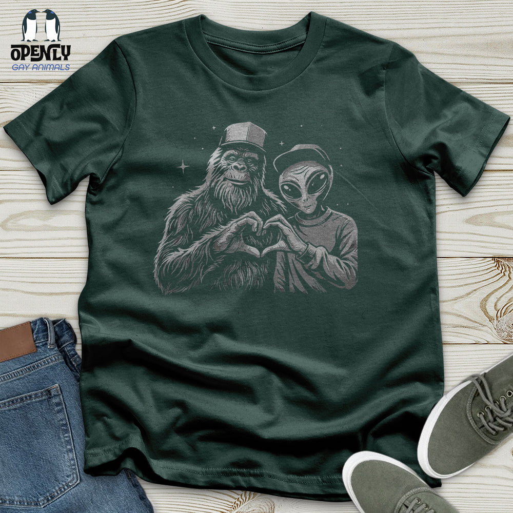 Alien and Bigfoot Unisex T-Shirt