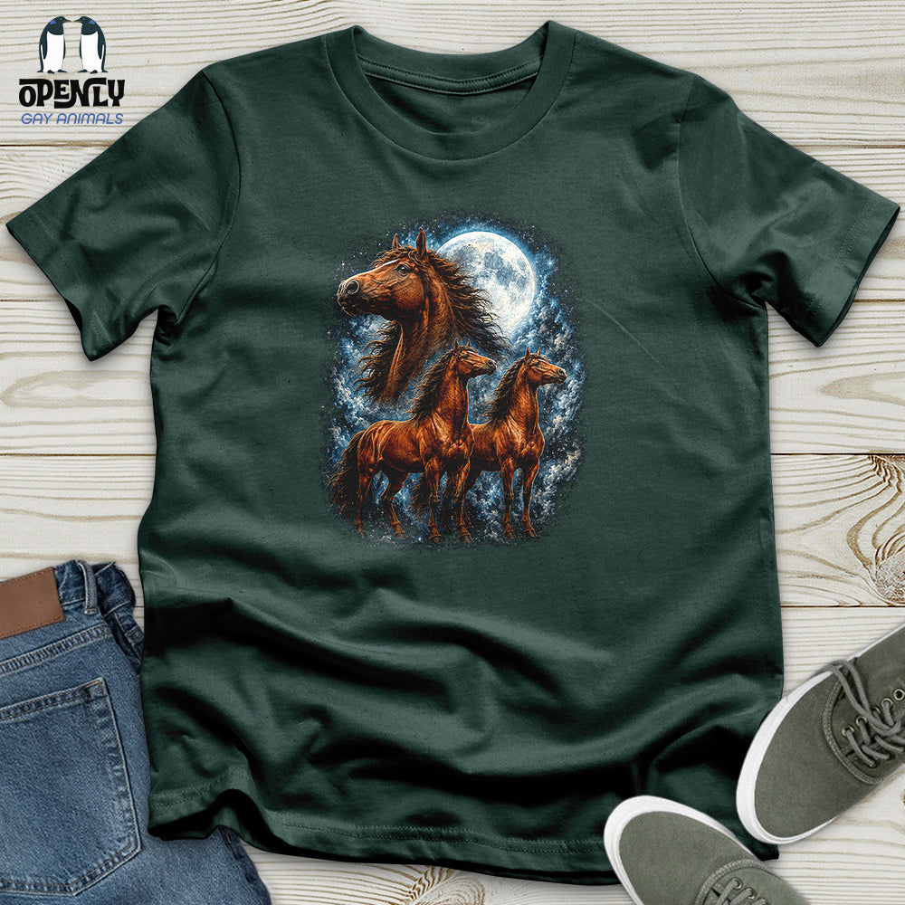 Horses Howling at the Moon Unisex T-Shirt