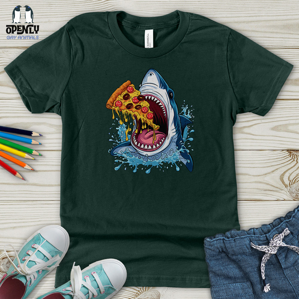 Shark Eating Pizza Youth T-Shirt