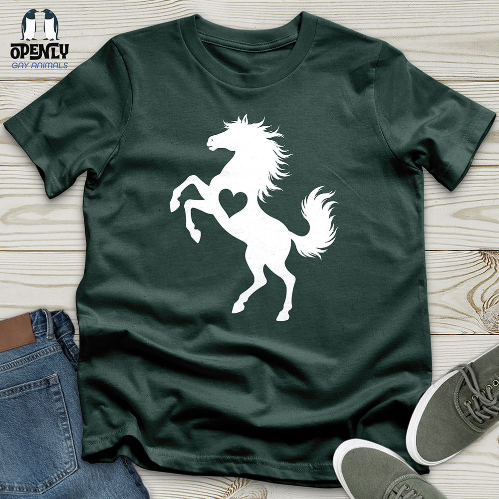 Flat Heart Horse Silhouette Unisex T-Shirt