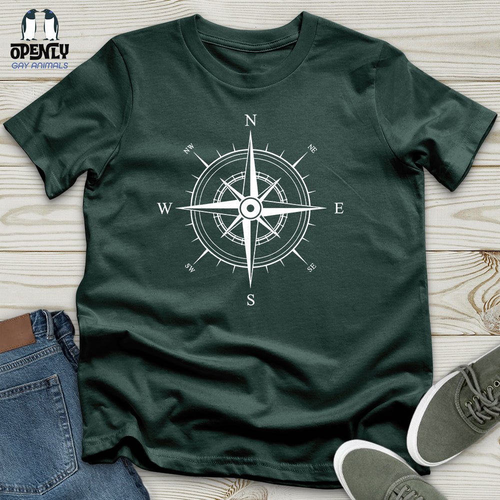 Minimalist White Compass Unisex T-Shirt