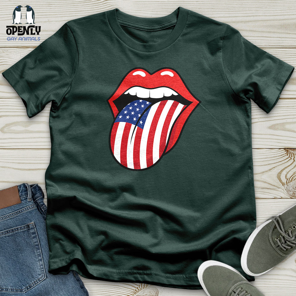 American Flag Tongue Unisex T-Shirt