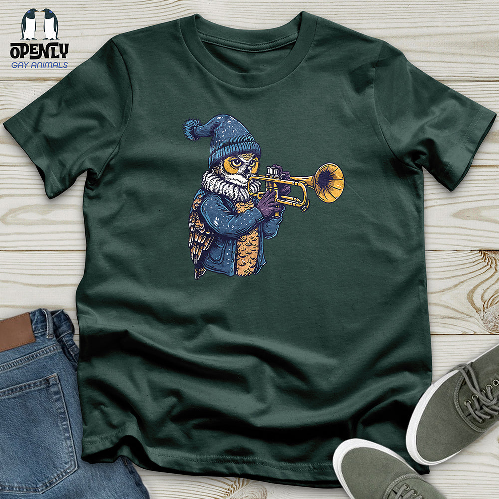 Owl Trumpet Performance Unisex t-shirt