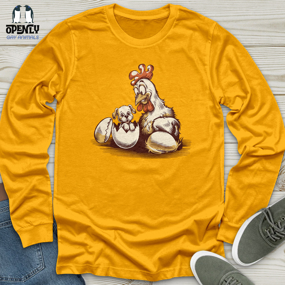 Surprised Chicken Unisex Long Sleeve Tee