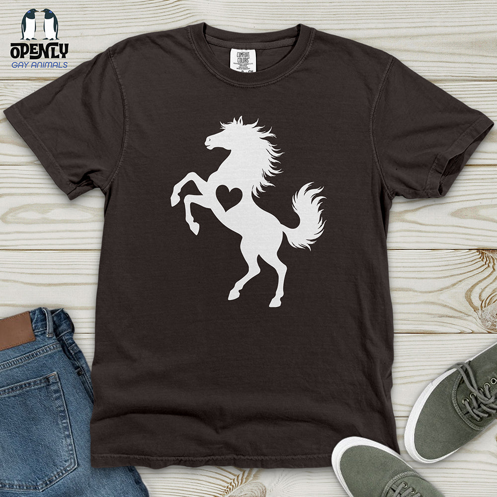 Flat Heart Horse Silhouette Heavy Cotton Comfort Colors Tee