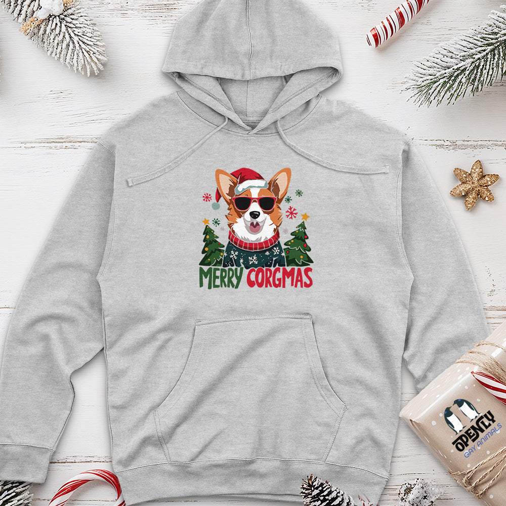 Merry Corgmas Unisex Midweight Hoodie