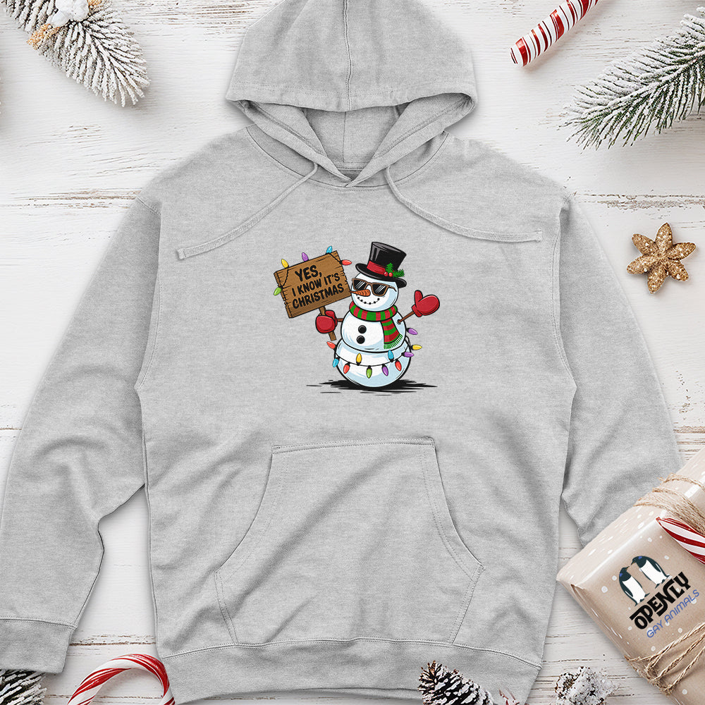 Yes, I Know It's Christmas Unisex Midweight Hoodie
