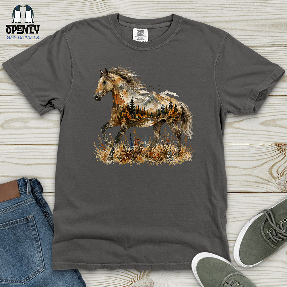 Horse in Mountain Forest Heavy Cotton Comfort Colors Tee