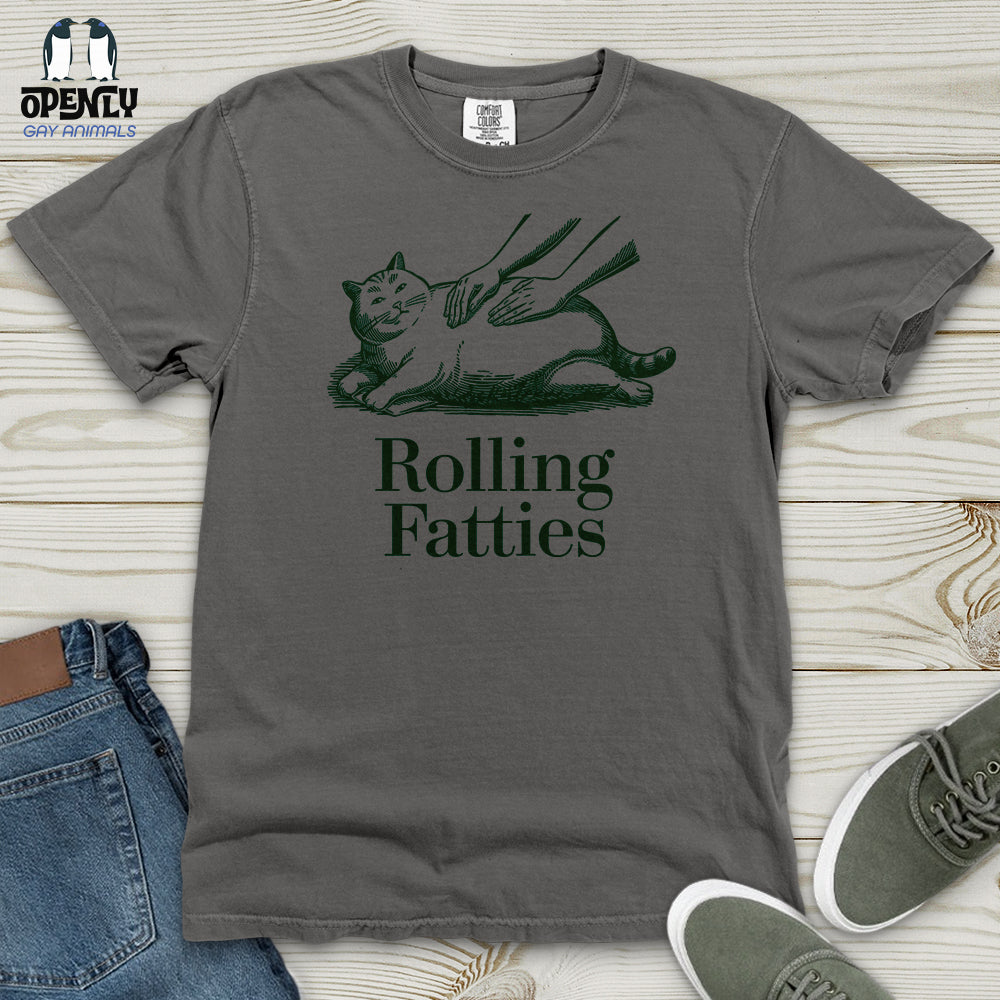 Funny Cat Rolling Fatties Cat Heavy Cotton Comfort Colors Tee