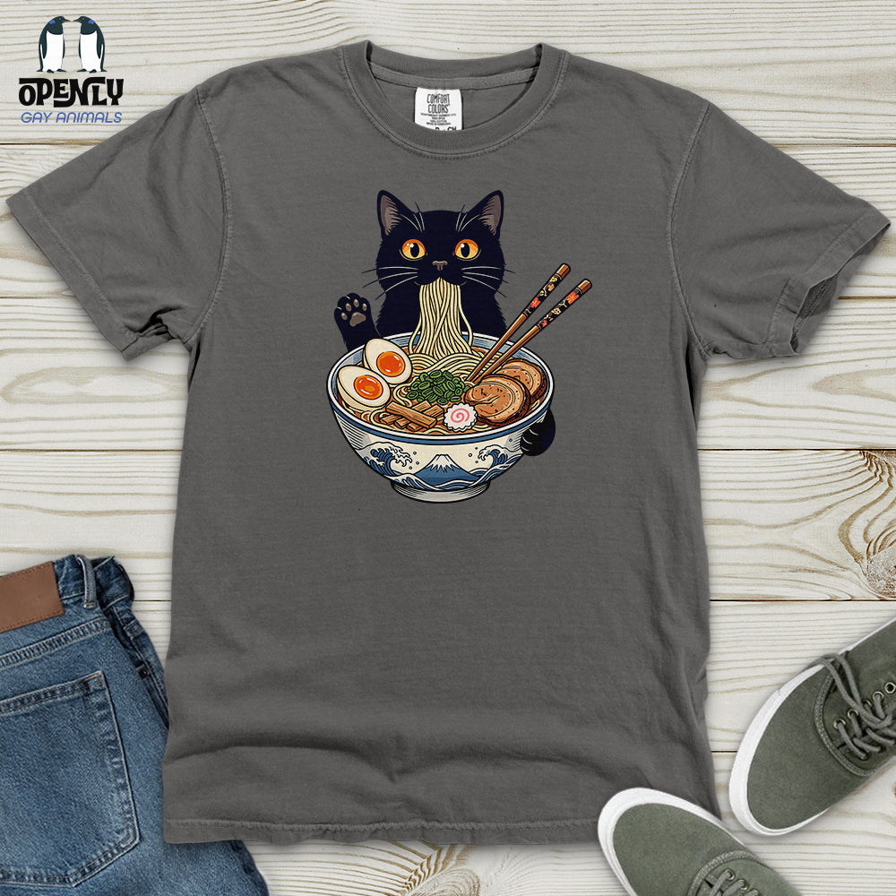 Cat with Ramen Heavy Cotton Comfort Colors Tee
