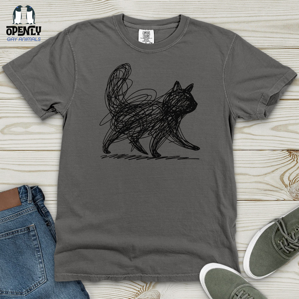 Scribble Cat Heavy Cotton Comfort Colors Tee