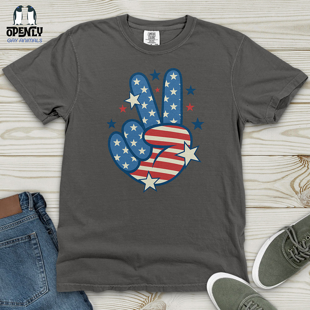 Victory Sign American Heavy Cotton Comfort Colors Tee