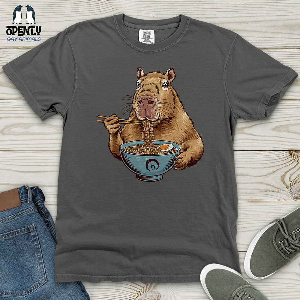 Capybara Eating Noodles Heavy Cotton Comfort Colors Tee