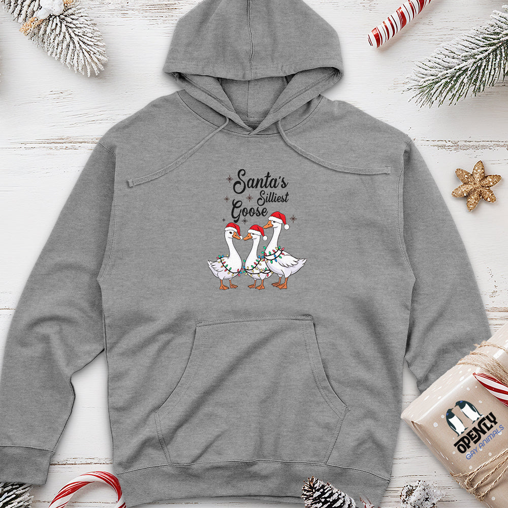 Santa's Silliest Goose Unisex Midweight Hoodie