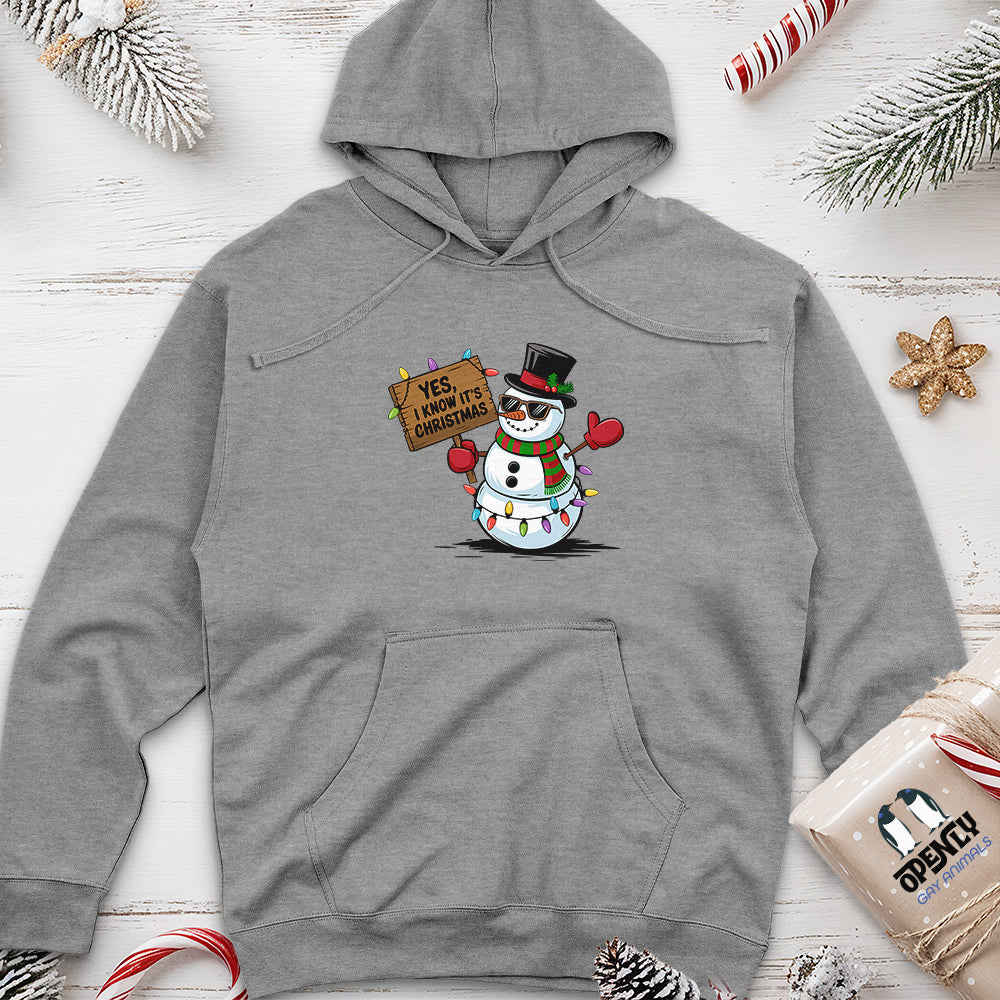 Yes, I Know It's Christmas Unisex Midweight Hoodie