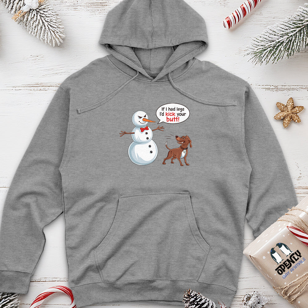 Funny Dog and Snowman Unisex Midweight Hoodie