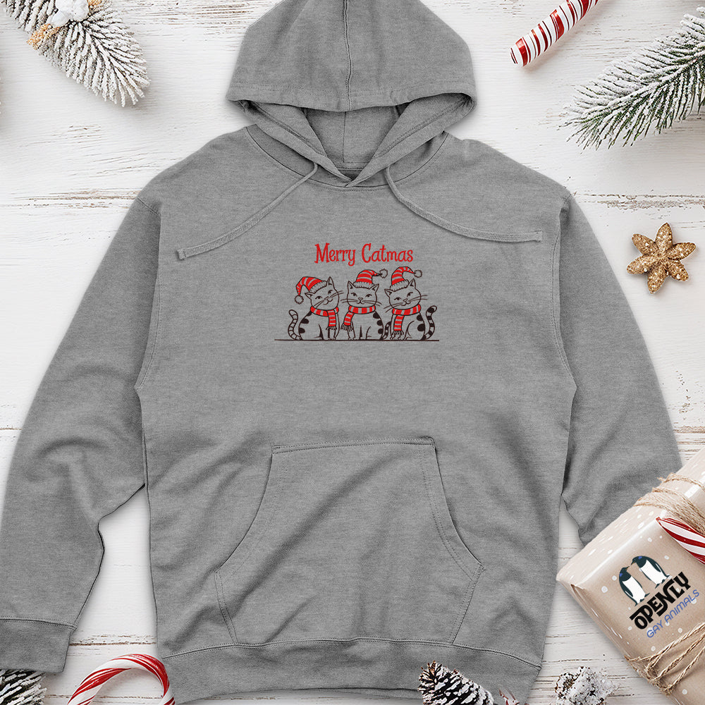 Merry Catmas Unisex Midweight Hoodie