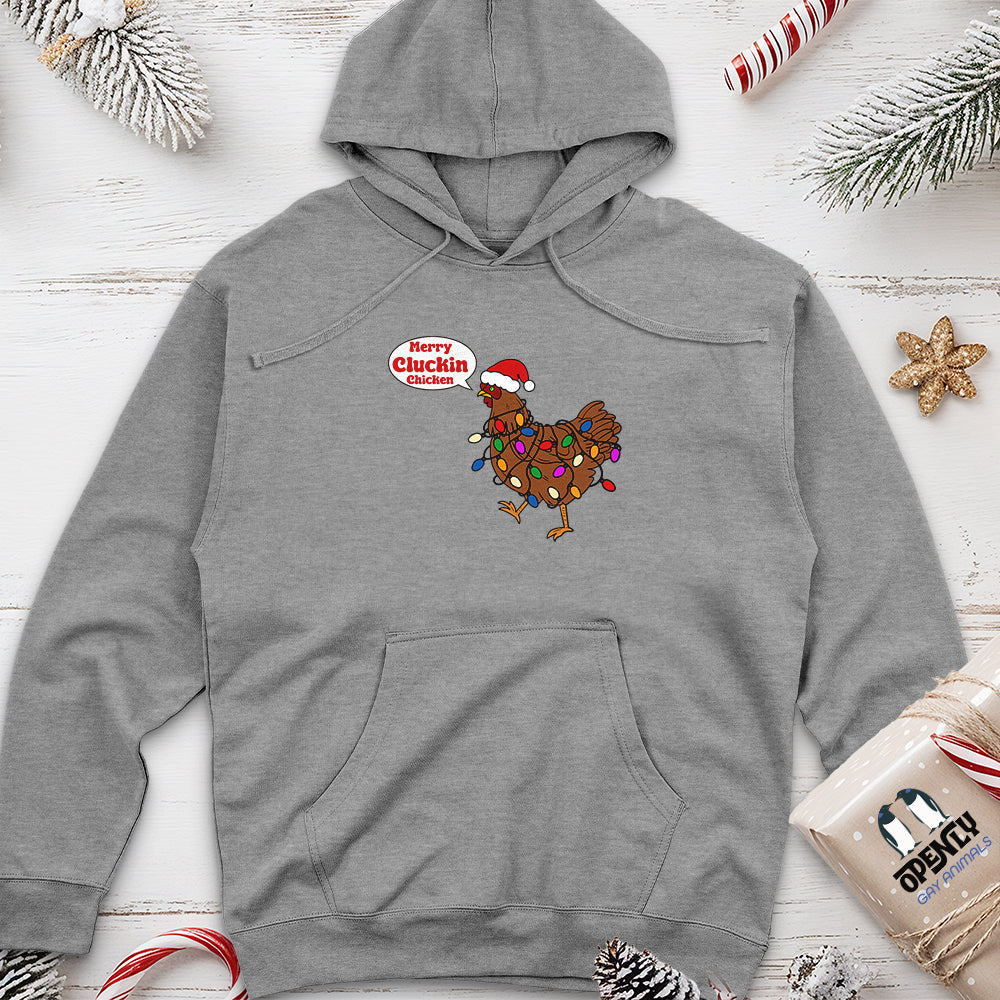 Merry Cluckin Chicken Unisex Midweight Hoodie