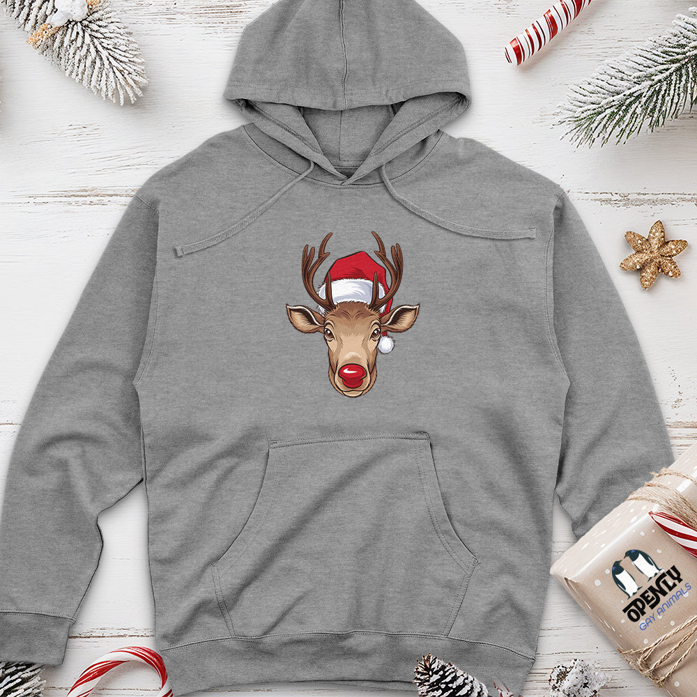 Christmas Deer Unisex Midweight Hoodie