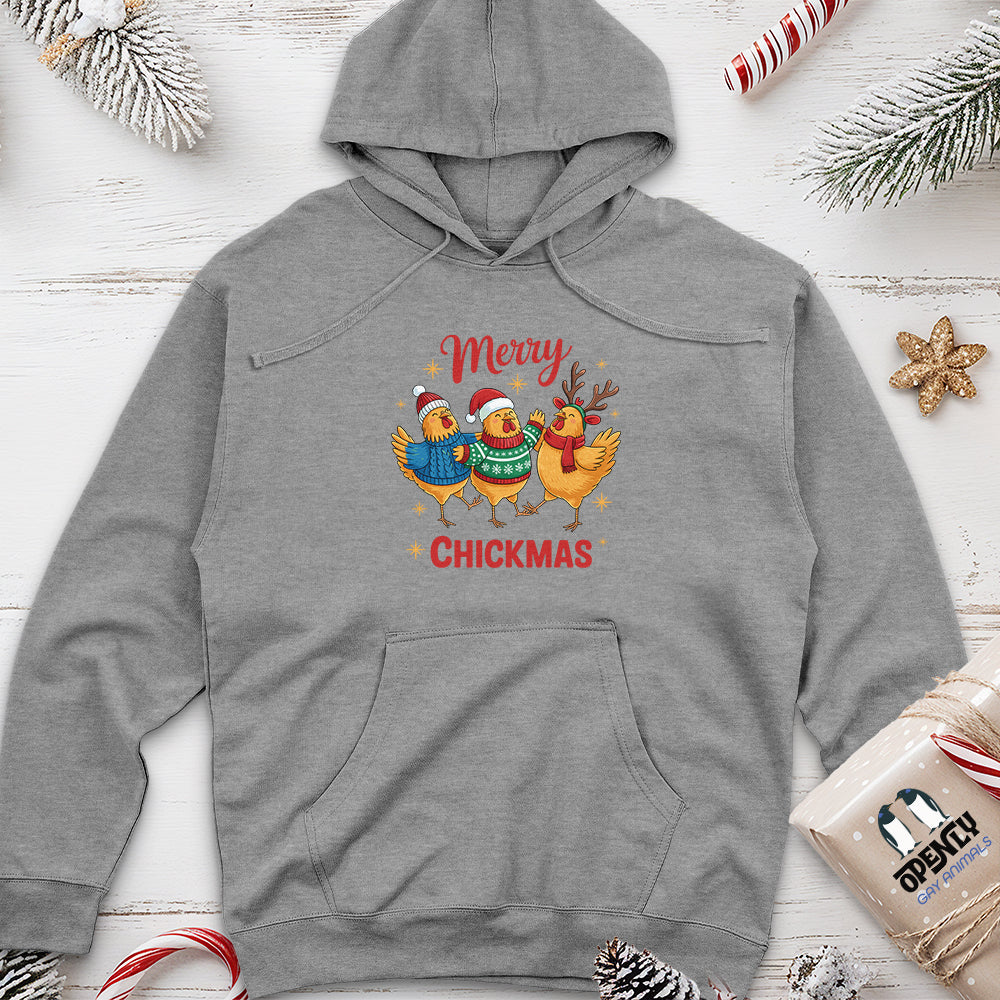 Merry Chickmas Unisex Midweight Hoodie