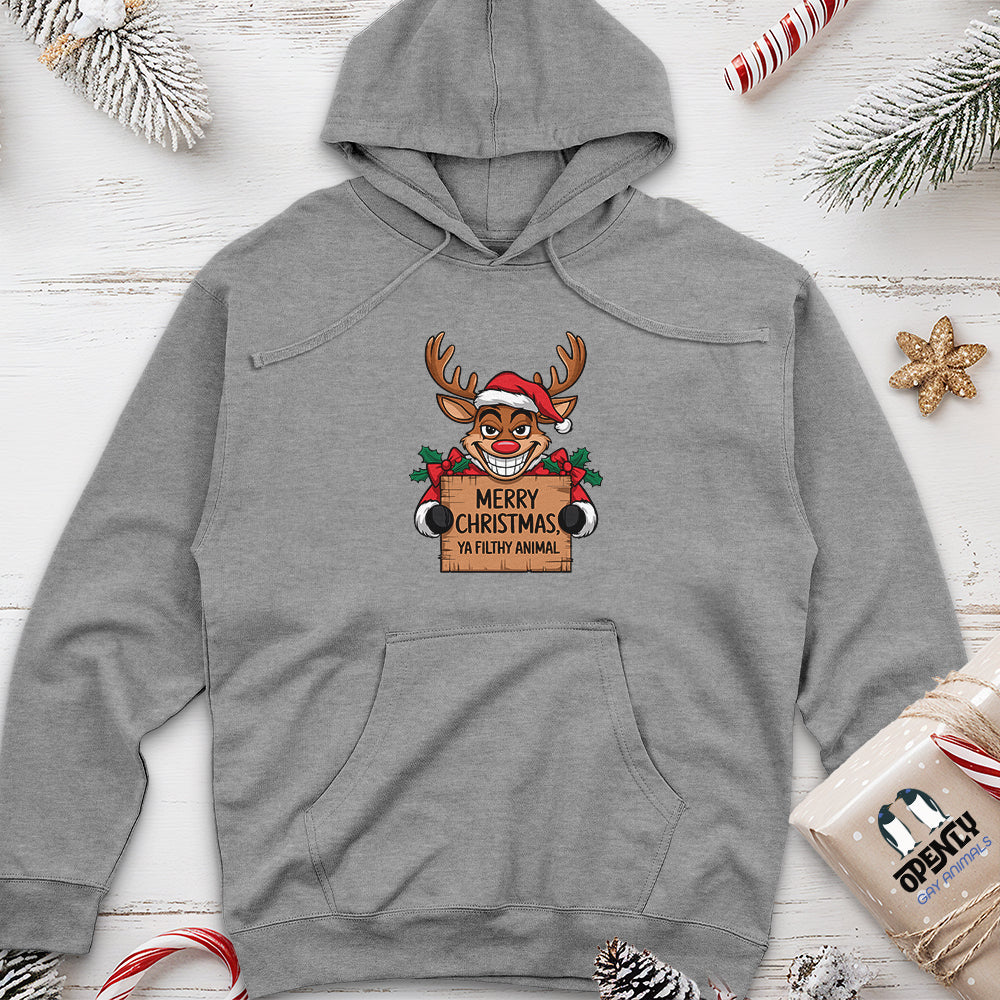 Merry Christmas, Ya Filthy Animal Unisex Midweight Hoodie