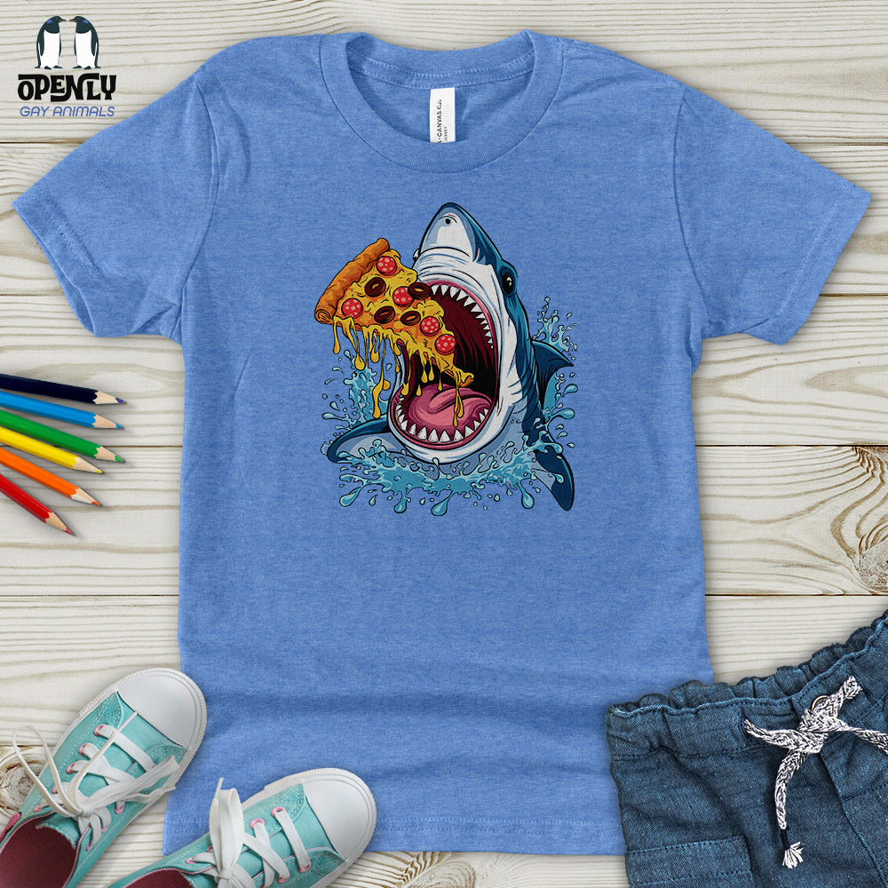 Shark Eating Pizza Youth T-Shirt