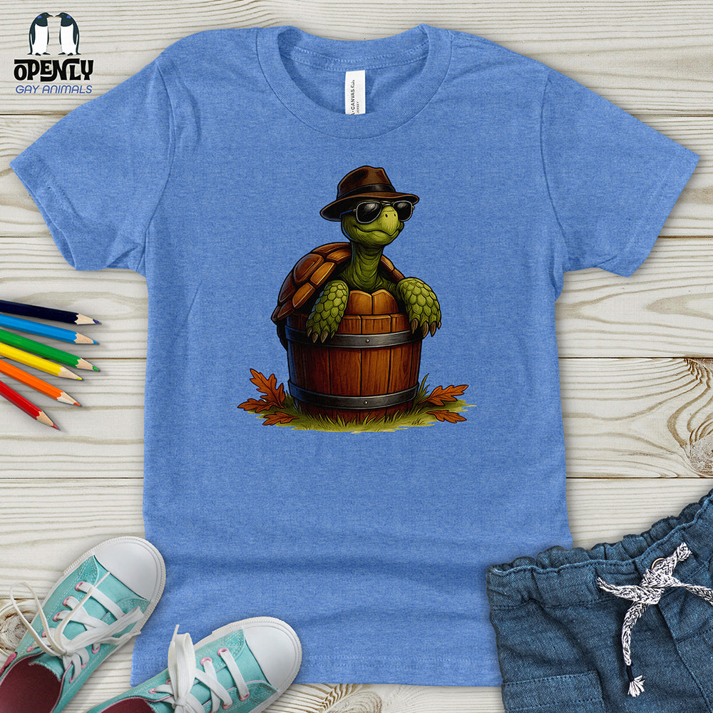 Cool Turtle in a Barrel Youth T-Shirt