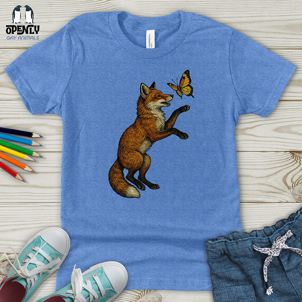 Fox With Butterfly Youth T-Shirt