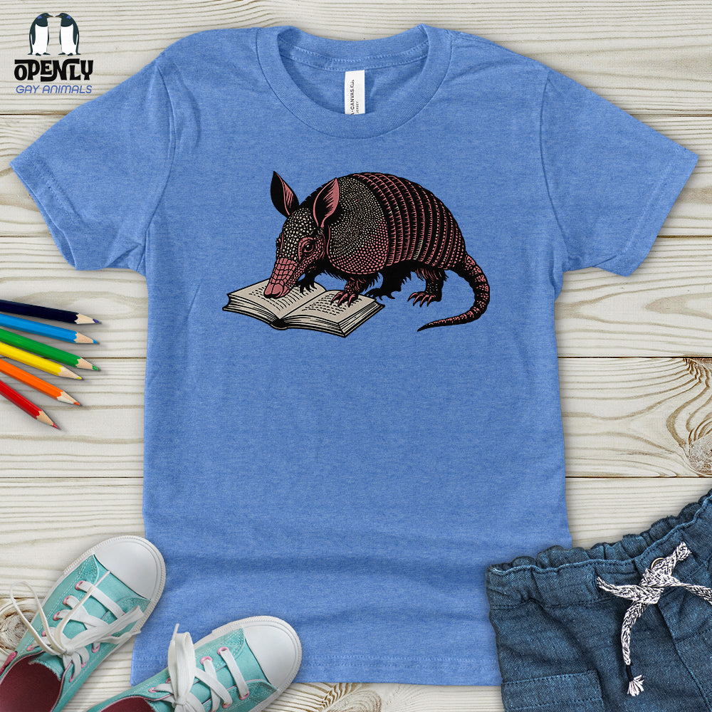 Armadillo Reading Book Youth T-Shirt