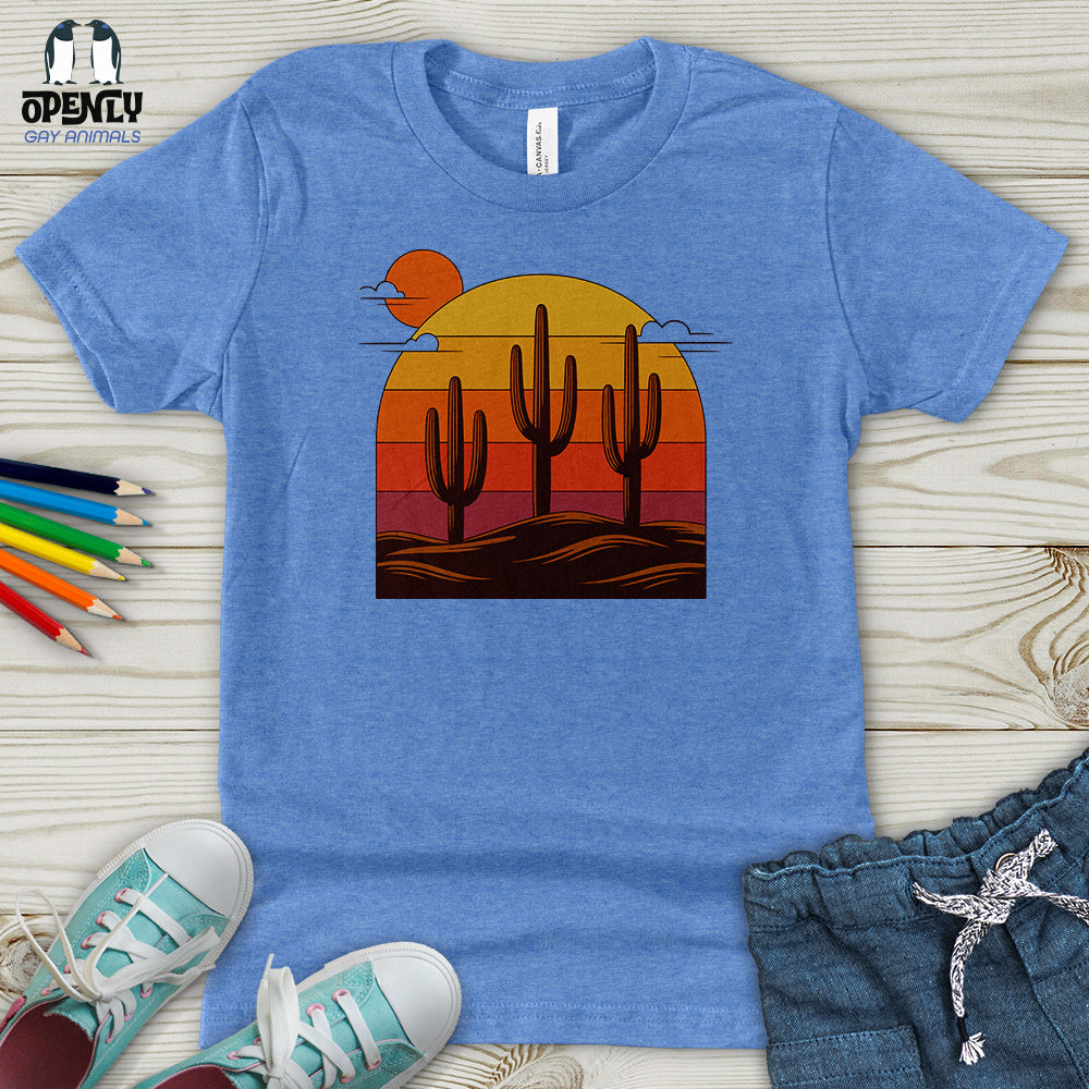 Minimalist Desert Landscape Illustration Youth T-Shirt