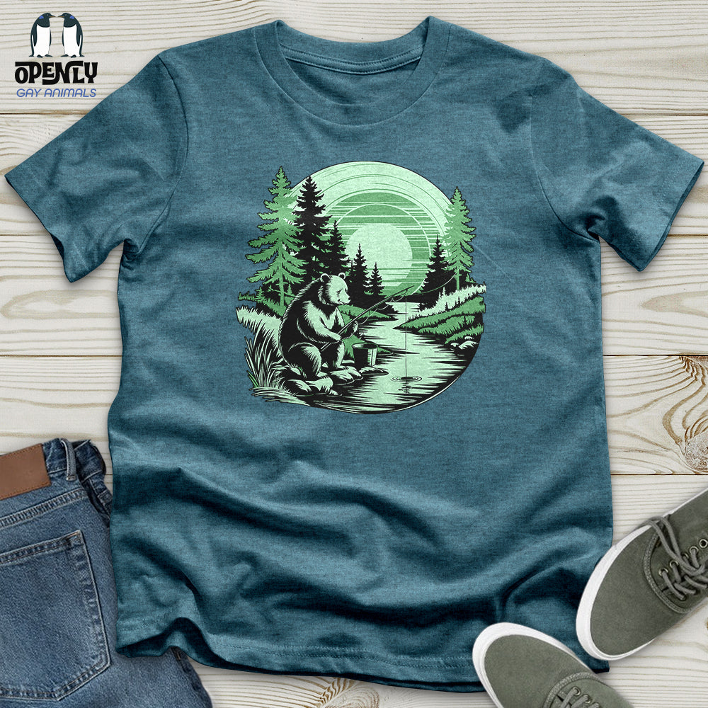 Bear Fishing Unisex t-shirt