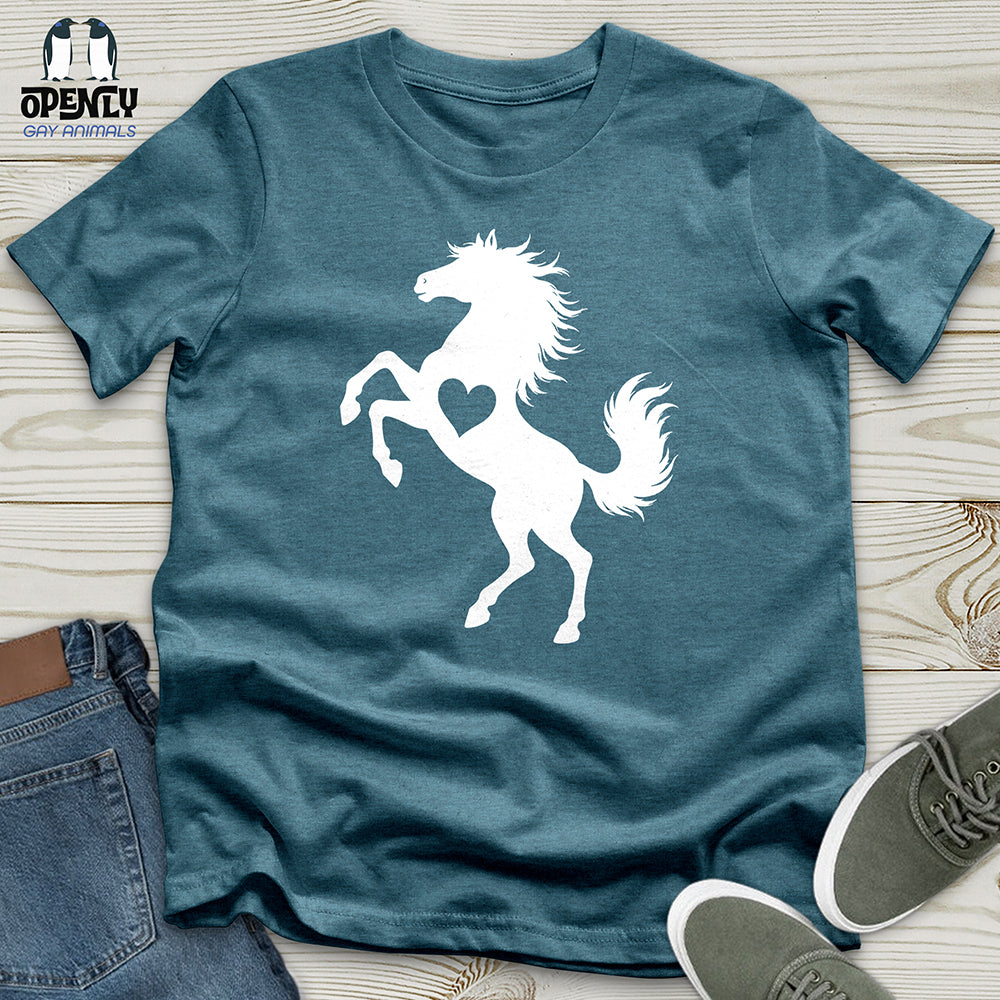 Flat Heart Horse Silhouette Unisex T-Shirt