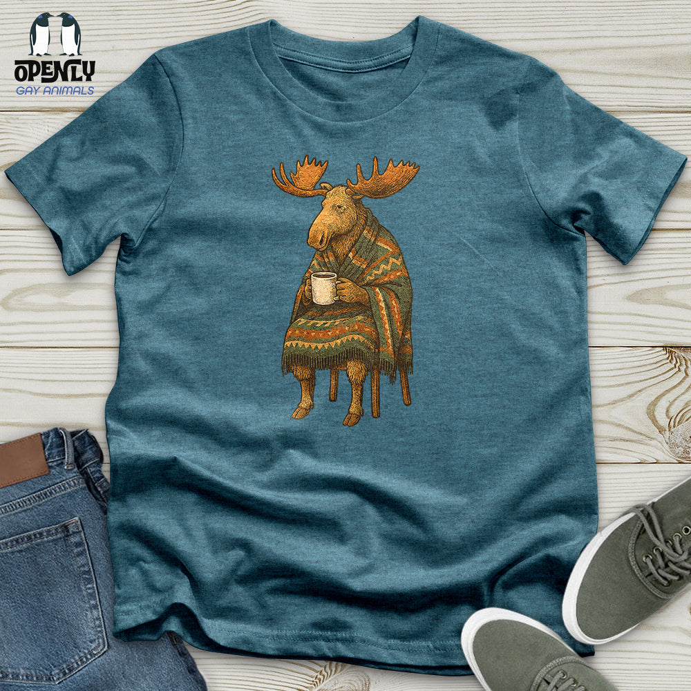 Moose Drinking Coffee Unisex T-Shirt