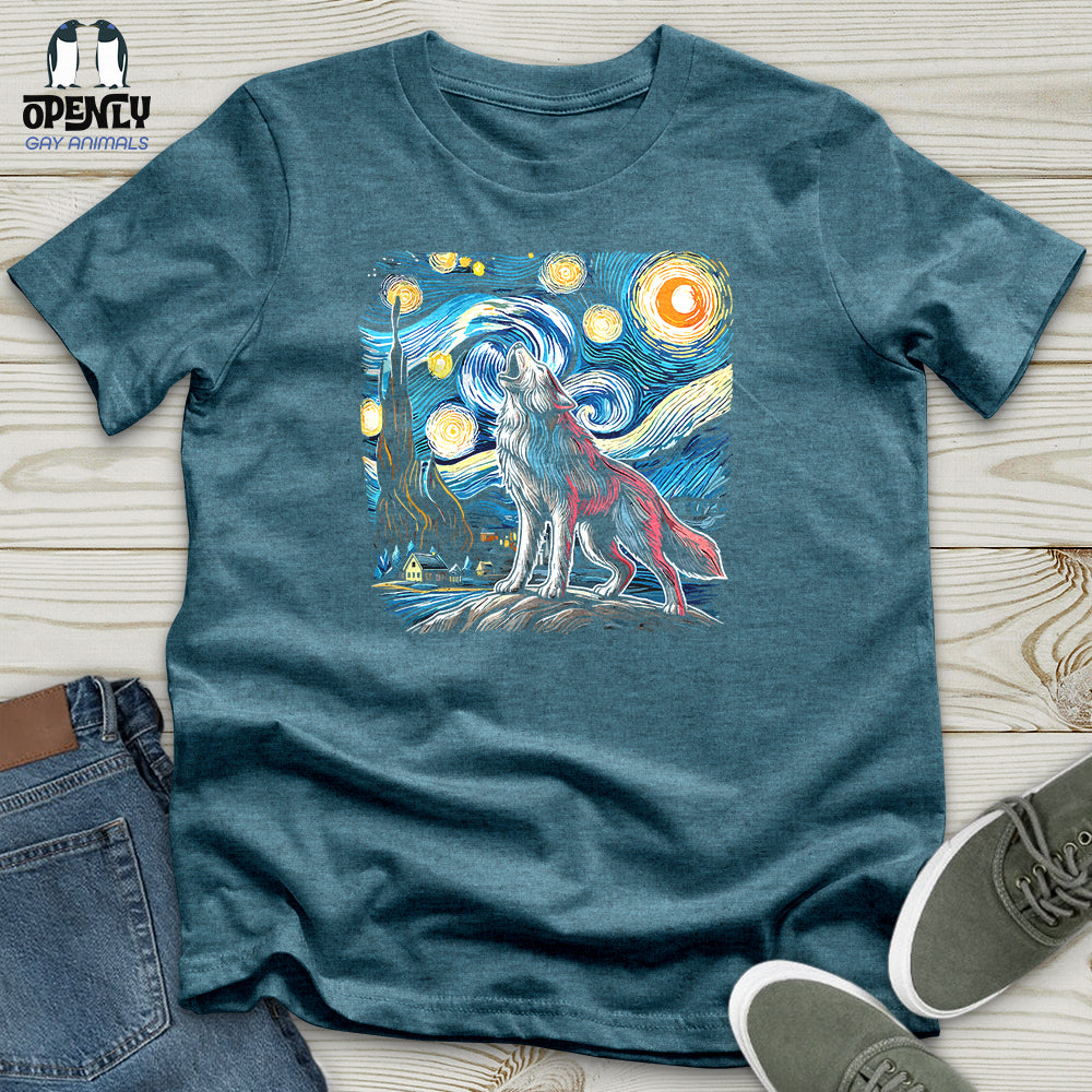 Wolf Starry Night Unisex T-Shirt